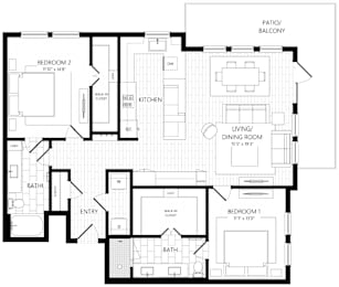 2 beds, 2 baths, 1,390 sqft, $4,285