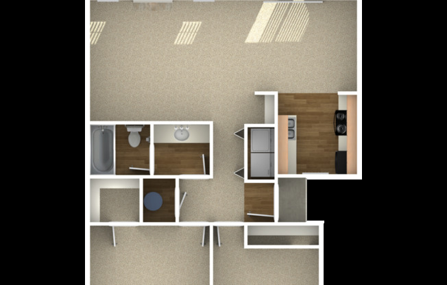 2 beds, 1 bath, 875 sqft, $1,398