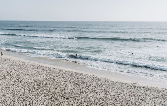 a view of the beach and the ocean
