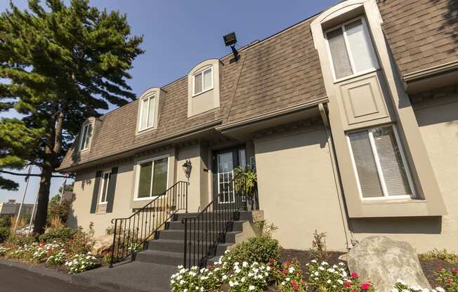 This is a photo of the Leasing Office entrance at Village East Apartments in Franklin, OH.