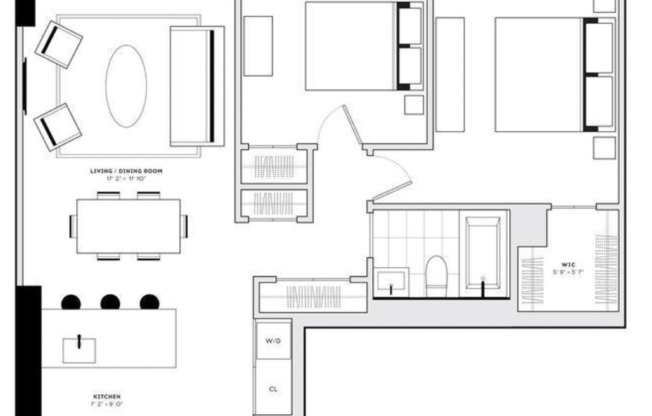 2 beds, 1 bath, 800 sqft, $6,500, Unit 23B
