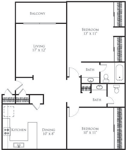2 beds, 2 baths, 940 sqft, $3,517, Unit 66