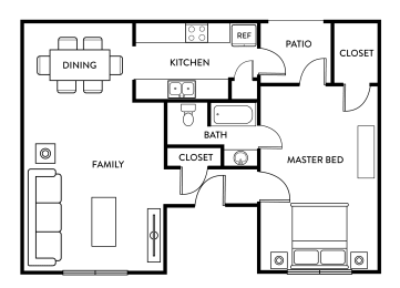 1 bed, 1 bath, 765 sqft, $880