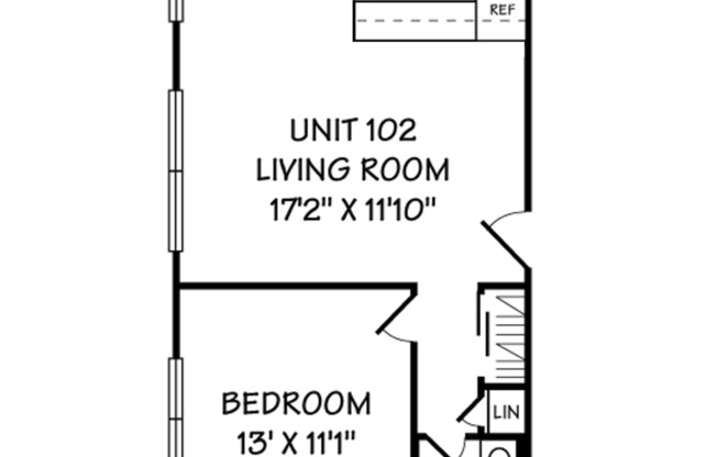 1 bed, 1 bath, 615 sqft, $1,875, Unit 102