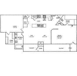 2 beds, 2 baths, 1,108 sqft, $1,744