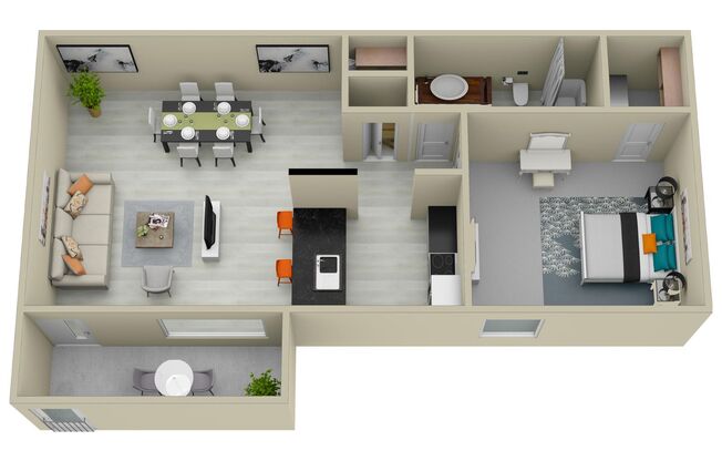 1 bed, 1 bath, 692 sqft, $950, Unit 2246D