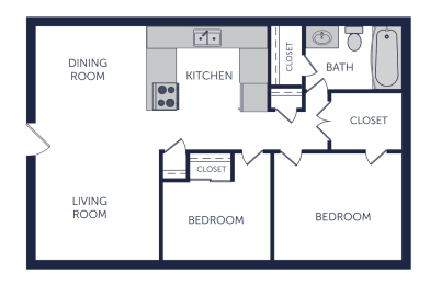 2 beds, 1 bath, 763 sqft, $1,451