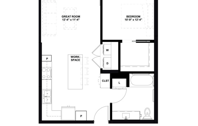 1 bed, 1 bath, 724 sqft, $1,895, Unit 214