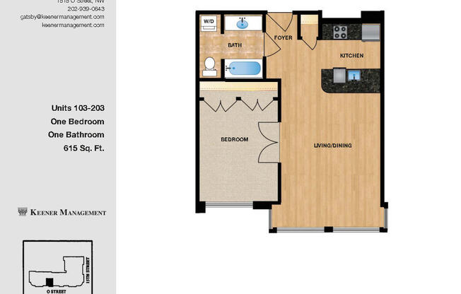 1 bed, 1 bath, 520 sqft, $2,650, Unit 103