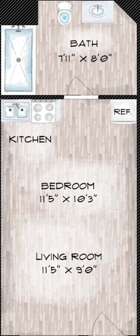 Studio, 1 bath, 350 sqft, $1,249, Unit A-109