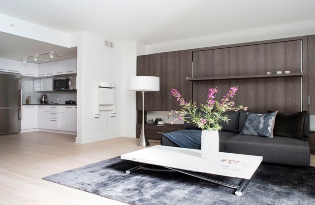 Micro-apartments that maximize space with built in Murphy beds and versatile spaces