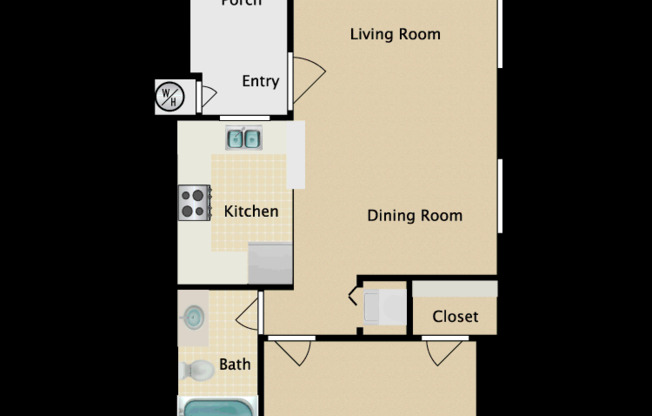 1 bed, 1 bath, 711 sqft, $1,505