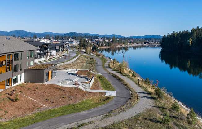 Bo Apartments exterior view of lake