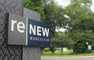 the sign outside of the entrance to Renew Worcesterat Renew Worcester, Worcester, MA