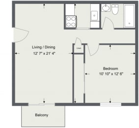 1 bed, 1 bath, 575 sqft, $805
