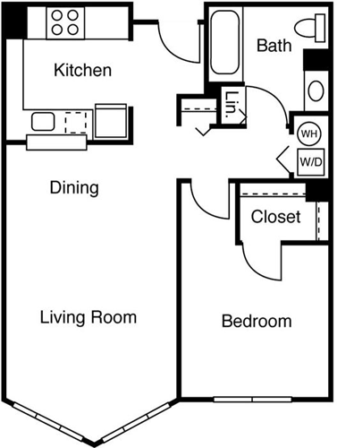 1 bed, 1 bath, 646 sqft, $2,192, Unit 508
