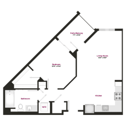 1 bed, 1 bath, 784 sqft, $2,781