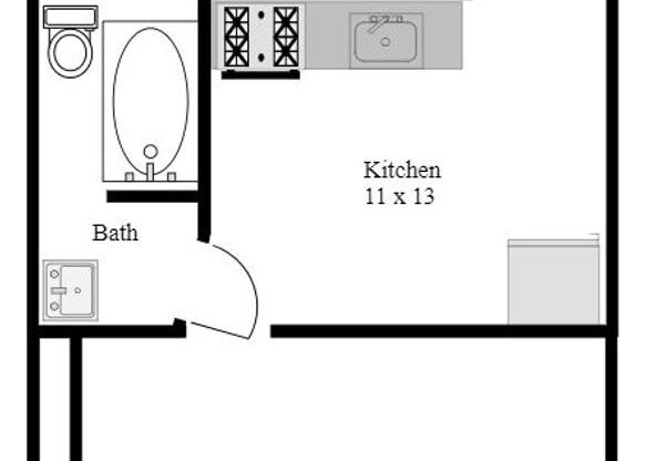 Studio, 1 bath, 330 sqft, $995, Unit 3F