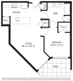 1 bed, 1 bath, 640 sqft, $1,855