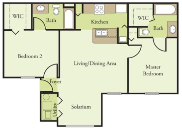 2 beds, 2 baths, 954 sqft, $1,321