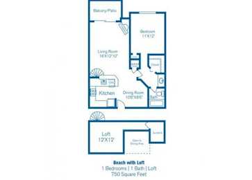 1 bed, 1 bath, 750 sqft, $2,607