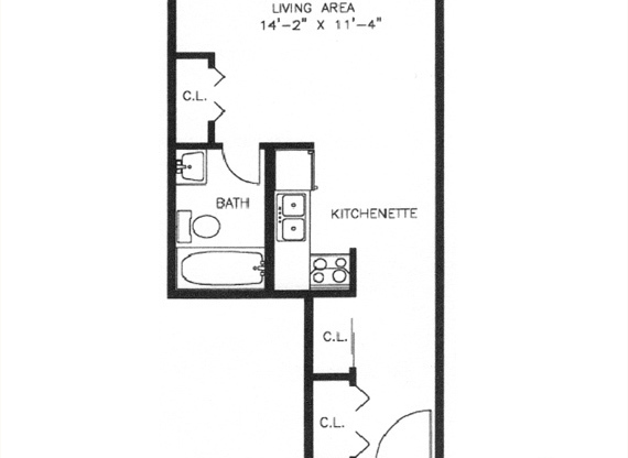 Studio, 1 bath, 305 sqft, $934, Unit 08