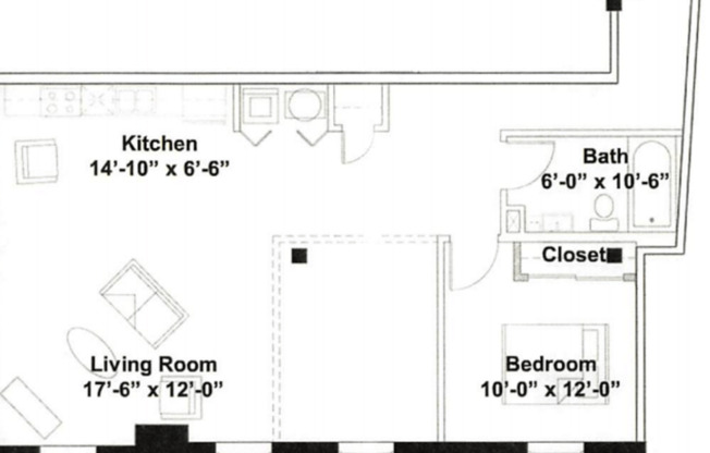 1 bed, 1 bath, $1,350, Unit 502