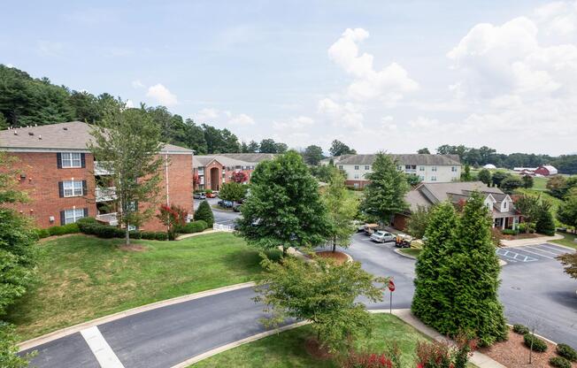 Aerial view of Westmont Commons apartments for rent in Asheville, NC