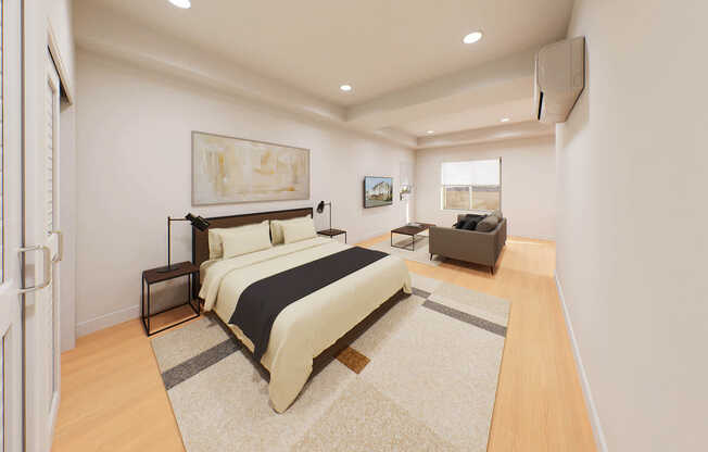 Bedroom with Hard Surface Flooring