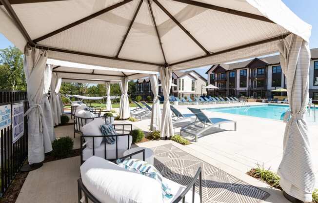 the pavilion overlooking the pool at the resort at governors crossing