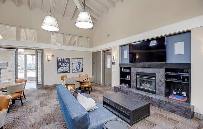 Seating area by fireplace at VINTAGE AT BENNETT VALLEY, California