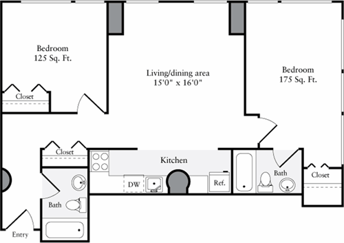 2 beds, 2 baths, 870 sqft, $3,919, Unit 4215