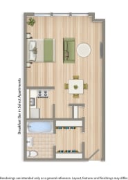 Studio, 1 bath, 375 sqft, $1,525