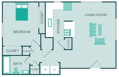 1 bed, 1 bath, 618 sqft, $945