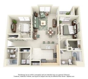 2 beds, 2 baths, 1,023 sqft, $1,799