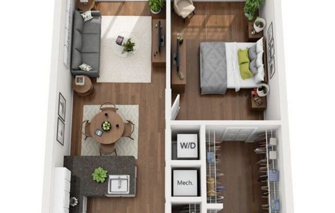 1 bed, 1 bath, 656 sqft, $1,572