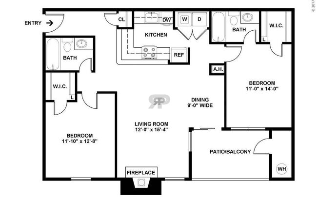 2 beds, 2 baths, 1,056 sqft, $2,550