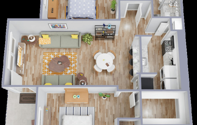 2 beds, 2 baths, 978 sqft, $1,279