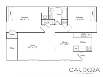 2 beds, 1 bath, 775 sqft, $1,595