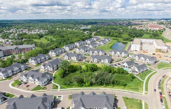 Aerial View Of Sundance Woodbury Ft Townhome Style Apts