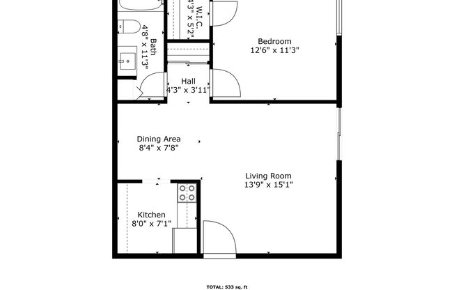 1 bed, 1 bath, 665 sqft, $1,099, Unit 4625-04