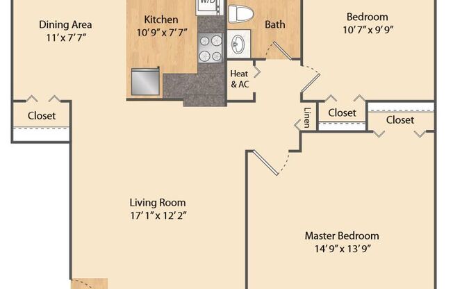 2 beds, 1 bath, 795 sqft, $1,768