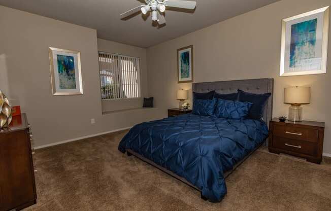 Bedroom area space with framesat The Belmont by Picerne, Las Vegas, NV, 89183