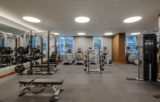 Fitness Center With Modern Equipment at Kingston at McLean Crossing, McLean, VA, 22102