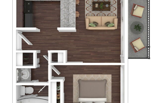 1 bed, 1 bath, 580 sqft, $1,701