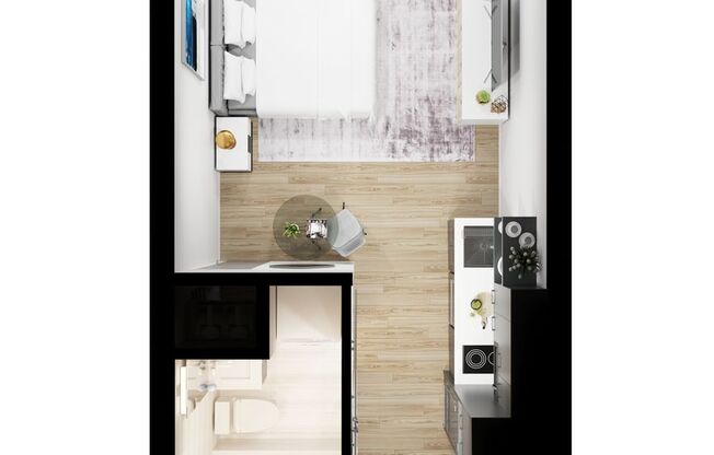 Studio, 1 bath, 318 sqft, $1,495, Unit 703