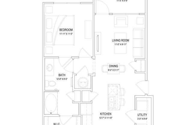 1 bed, 1 bath, 700 sqft, $1,098