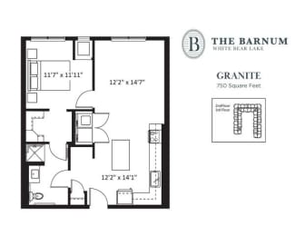 1 bed, 1 bath, 750 sqft, $1,505