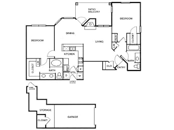 2 beds, 2 baths, 1,138 sqft, $2,028