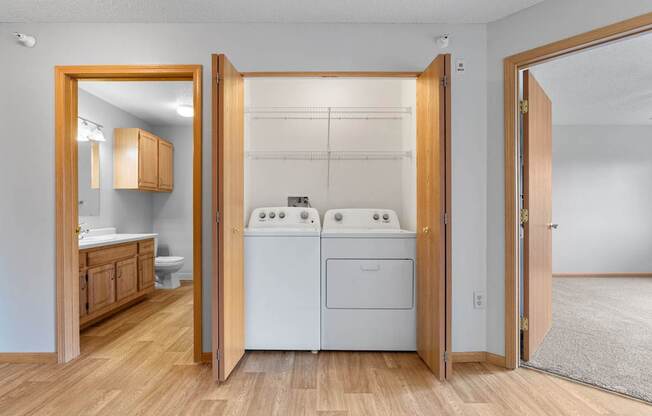 In-home front-load washer and dryer at The Preserve at Commerce, Rogers, MN, 55374